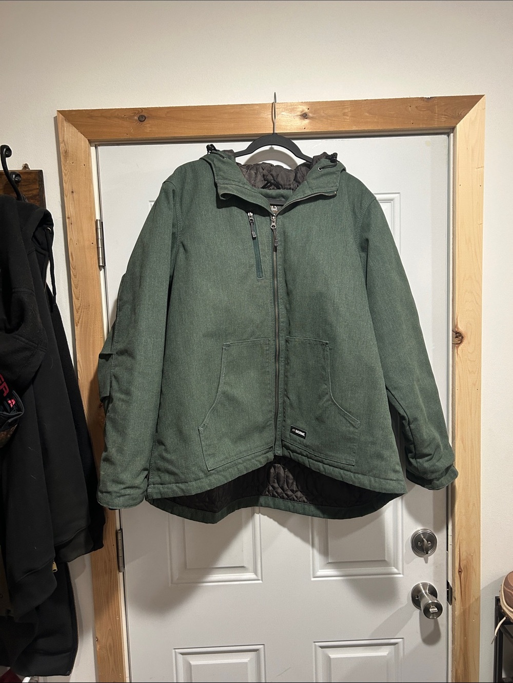 Berne Quilted Hooded Utility Jacket in Forest Green XXL